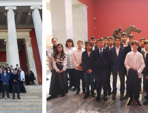 Σχολικό Δίκτυο Πολιτισμού: Μαθητές του Β’ Αρσακείου Γυμνασίου Ψυχικού στην αίθουσα του Θησαυρού της Πολιόχνης στο Εθνικό Αρχαιολογικό Μουσείο