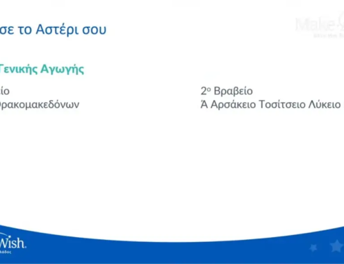 2ο βραβείο σε διαγωνισμόαπό τού Make-A-Wish (Κάνε-Μια-Ευχή)